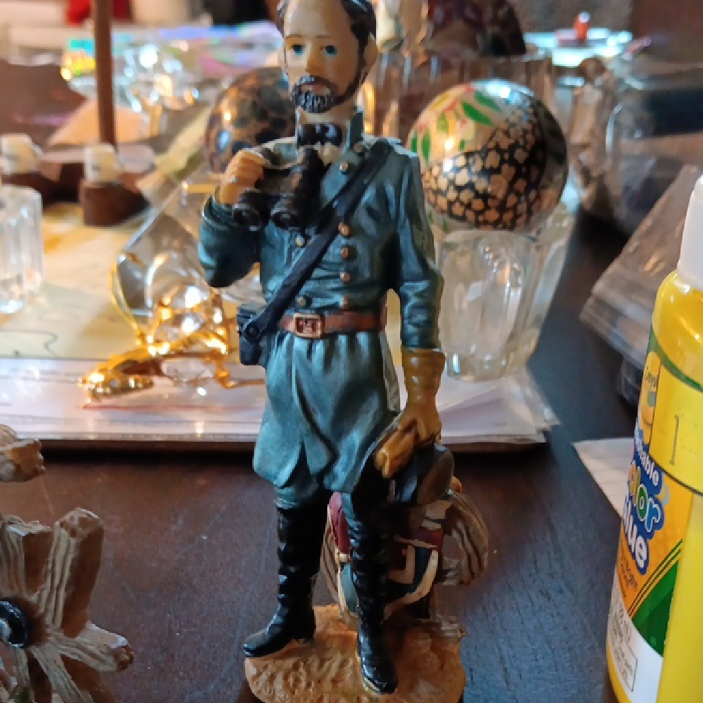 Vintage Soldier Figurine in Blue Uniform